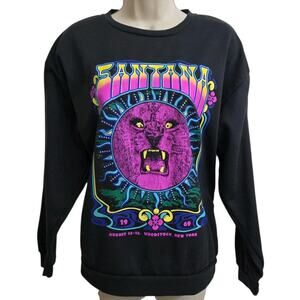 Small Carlos Santana Pullover Crewneck Woodstock 1969 Purple Lion